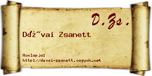 Dévai Zsanett névjegykártya